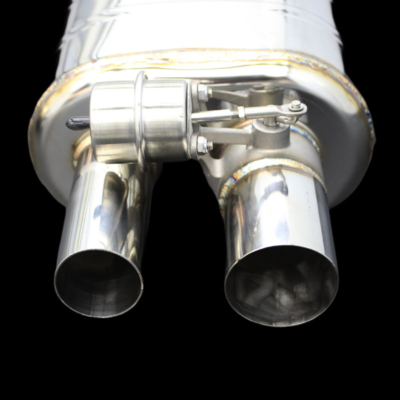 Two Universal Valved Mufflers with Dual Exits