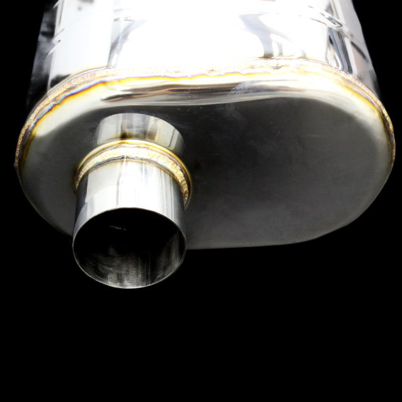 Single Universal Valved Muffler with Dual Exits